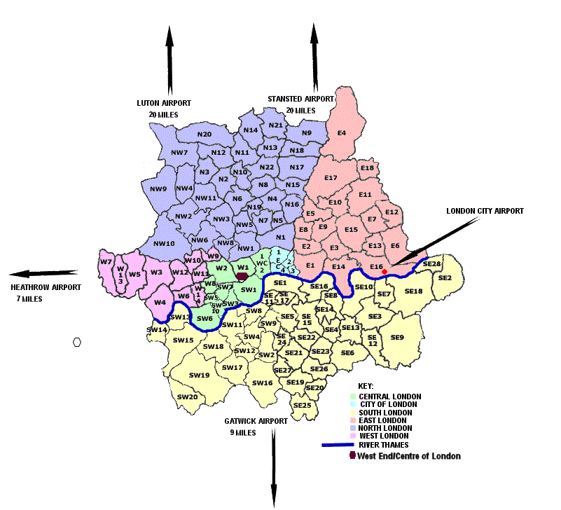 Printable London Postcode Map Printable London Postcode Map